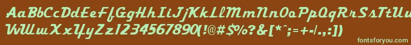 TrekkertwoRegular Font – Green Fonts on Brown Background