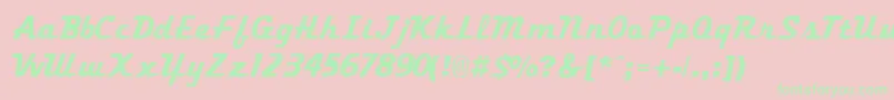 TrekkertwoRegular Font – Green Fonts on Pink Background