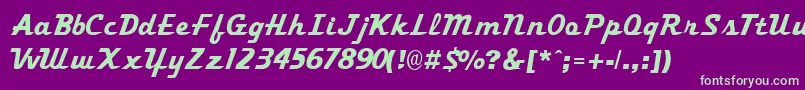 TrekkertwoRegular Font – Green Fonts on Purple Background