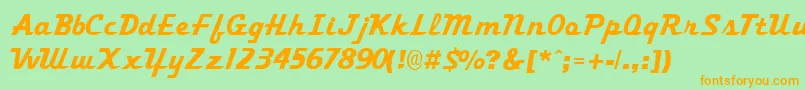 TrekkertwoRegular Font – Orange Fonts on Green Background