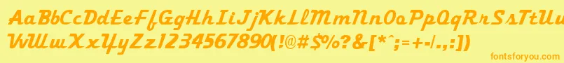 TrekkertwoRegular Font – Orange Fonts on Yellow Background