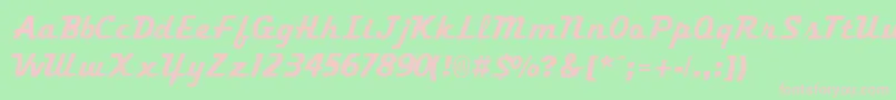 TrekkertwoRegular Font – Pink Fonts on Green Background