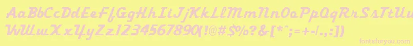 TrekkertwoRegular Font – Pink Fonts on Yellow Background