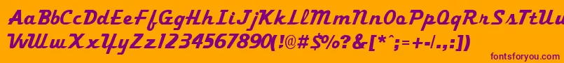 TrekkertwoRegular Font – Purple Fonts on Orange Background