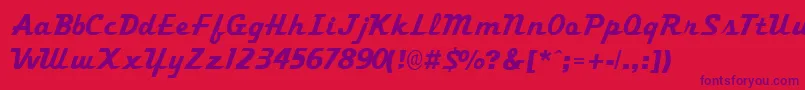 TrekkertwoRegular Font – Purple Fonts on Red Background