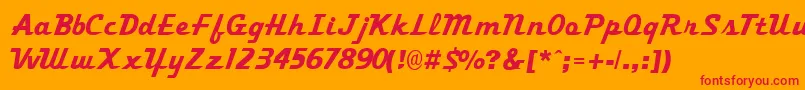 TrekkertwoRegular Font – Red Fonts on Orange Background