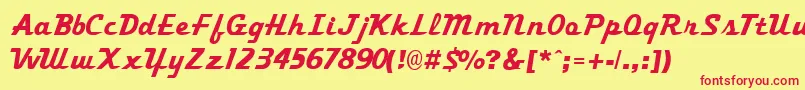 TrekkertwoRegular Font – Red Fonts on Yellow Background