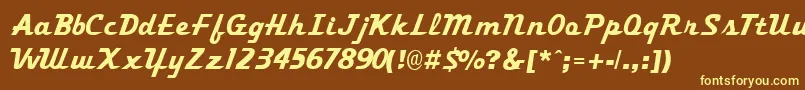 TrekkertwoRegular Font – Yellow Fonts on Brown Background