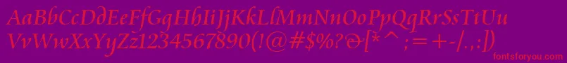 Tonite Font – Red Fonts on Purple Background