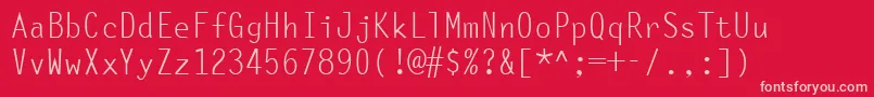 OcelotMonowidth Font – Pink Fonts on Red Background