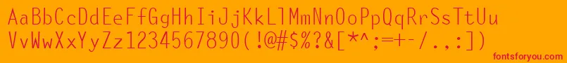 Шрифт OcelotMonowidth – красные шрифты на оранжевом фоне