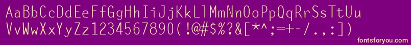 フォントOcelotMonowidth – 紫の背景に黄色のフォント