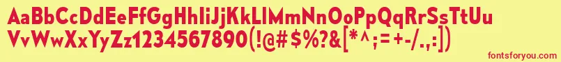 MesmerizeScBd Font – Red Fonts on Yellow Background