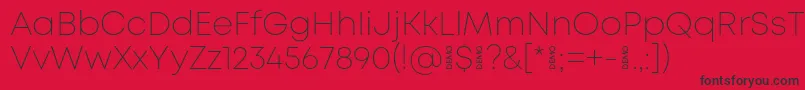 MontExtralightdemo Font – Black Fonts on Red Background