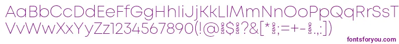 MontExtralightdemo Font – Purple Fonts on White Background