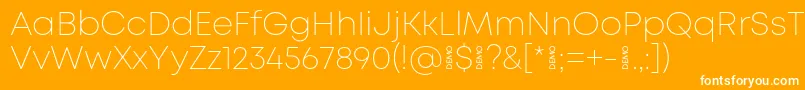 MontExtralightdemo Font – White Fonts on Orange Background