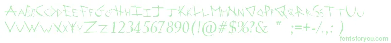 Шрифт ArrowheadIShahaItalic – зелёные шрифты на белом фоне