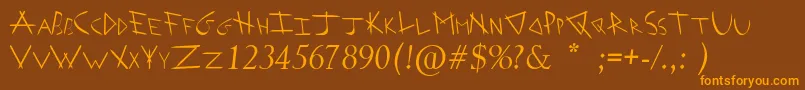 fuente ArrowheadIShahaItalic – Fuentes Naranjas Sobre Fondo Marrón