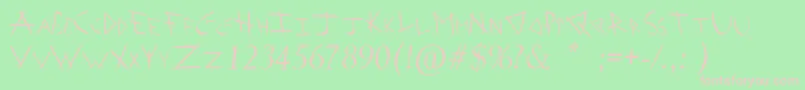 ArrowheadIShahaItalic-Schriftart – Rosa Schriften auf grünem Hintergrund