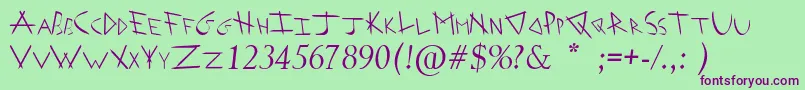 fuente ArrowheadIShahaItalic – Fuentes Moradas Sobre Fondo Verde