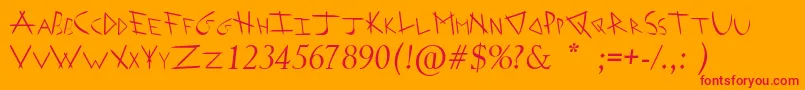 Шрифт ArrowheadIShahaItalic – красные шрифты на оранжевом фоне