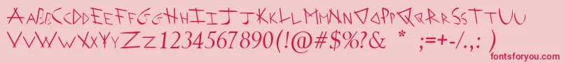 ArrowheadIShahaItalic-fontti – punaiset fontit vaaleanpunaisella taustalla