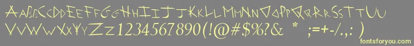 Шрифт ArrowheadIShahaItalic – жёлтые шрифты на сером фоне