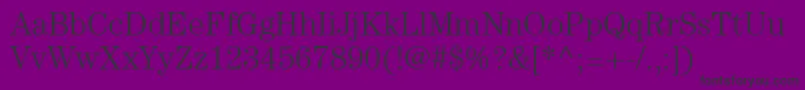 ItcCenturyLtLight-fontti – mustat fontit violetilla taustalla