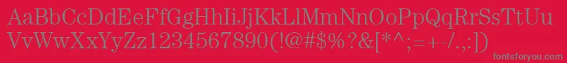 フォントItcCenturyLtLight – 赤い背景に灰色の文字