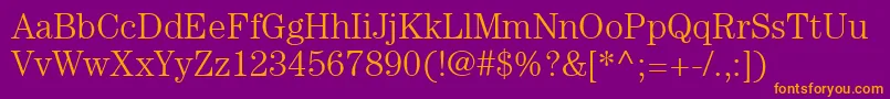 ItcCenturyLtLight Font – Orange Fonts on Purple Background