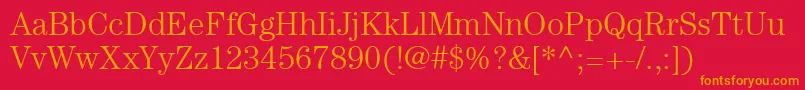 フォントItcCenturyLtLight – 赤い背景にオレンジの文字