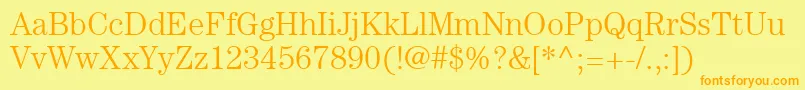 ItcCenturyLtLight Font – Orange Fonts on Yellow Background