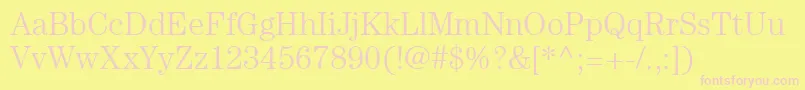 ItcCenturyLtLight Font – Pink Fonts on Yellow Background