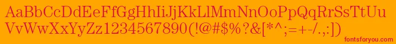 ItcCenturyLtLight Font – Red Fonts on Orange Background