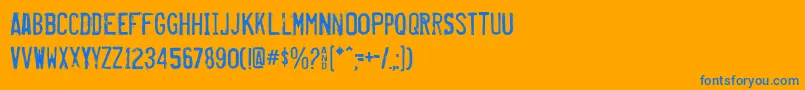 Misproje Font – Blue Fonts on Orange Background