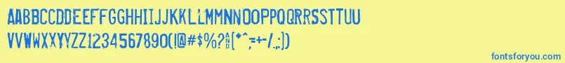 Misproje Font – Blue Fonts on Yellow Background