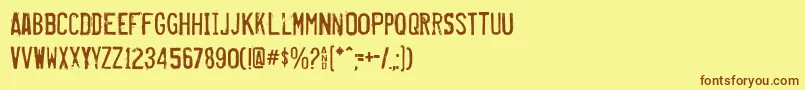 Misproje Font – Brown Fonts on Yellow Background