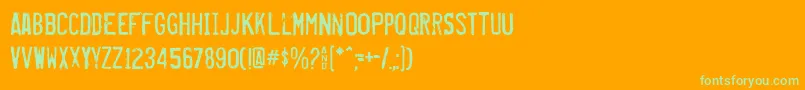フォントMisproje – オレンジの背景に緑のフォント