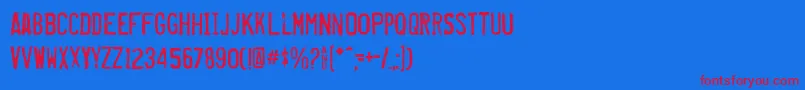 フォントMisproje – 赤い文字の青い背景