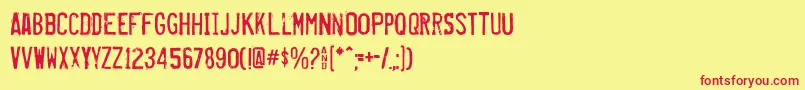 Misproje Font – Red Fonts on Yellow Background