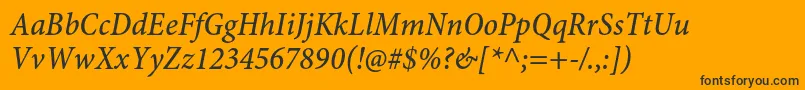 MinionproMediumcnitcapt Font – Black Fonts on Orange Background