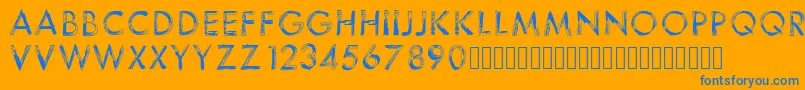 123sketch Font – Blue Fonts on Orange Background