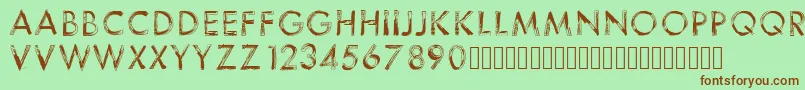 123sketch Font – Brown Fonts on Green Background