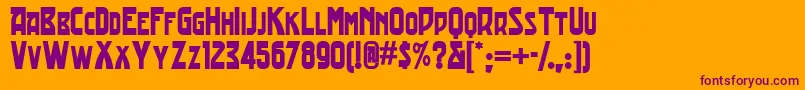 Trading Font – Purple Fonts on Orange Background