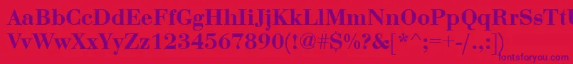 BodoniBold Font – Purple Fonts on Red Background