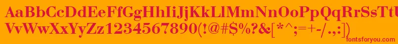 フォントBodoniBold – オレンジの背景に赤い文字