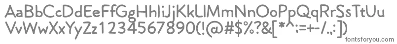Lockwoodfree-fontti – harmaat kirjasimet valkoisella taustalla