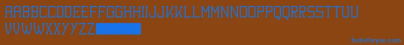 KineticExtremeSolid-Schriftart – Blaue Schriften auf braunem Hintergrund