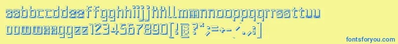 Archityposhadow Font – Blue Fonts on Yellow Background