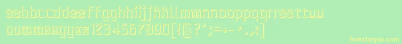 フォントArchityposhadow – 黄色の文字が緑の背景にあります